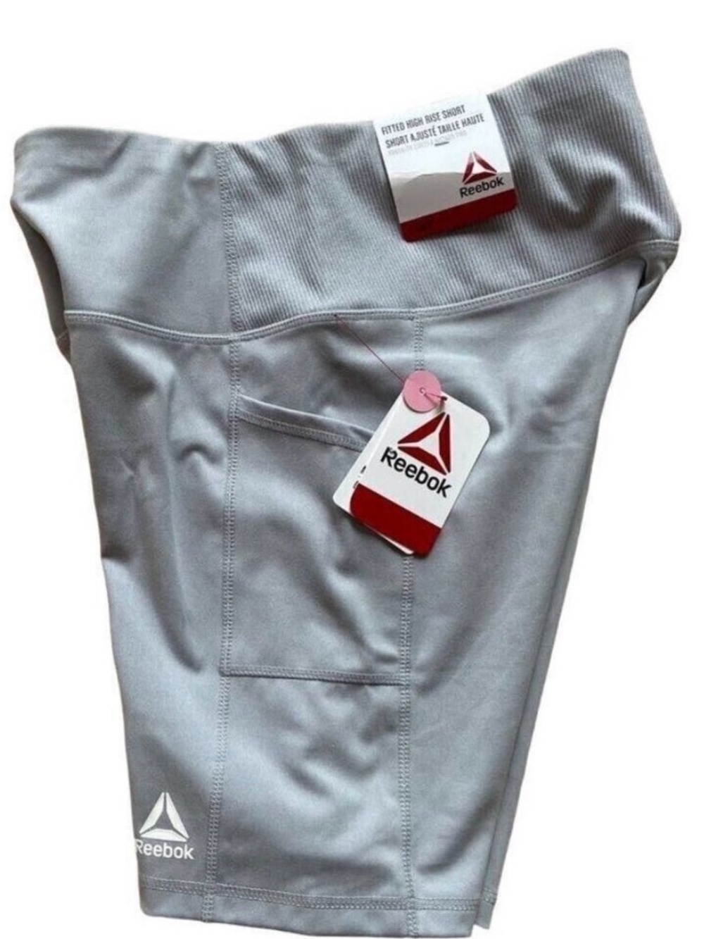 Reebok Women shorts small Fitted High Rise Moisture Management pockets Gray